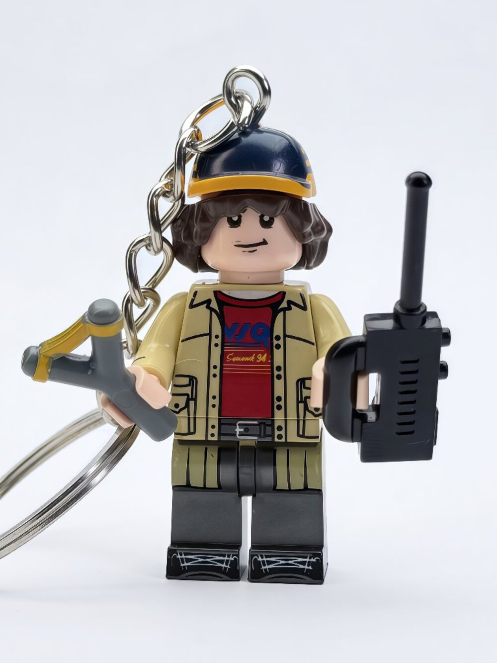 Stranger Things Dustin Minifigure Keychain Custom Collectible Figure